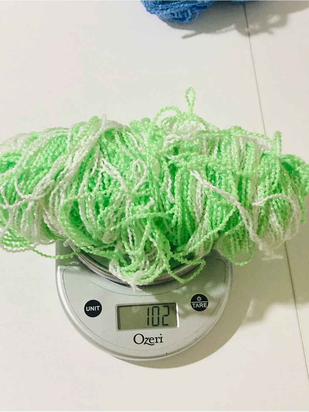328 g / 11.5 oz Mixed Textured Yarn Bundle in Blue, Green & White